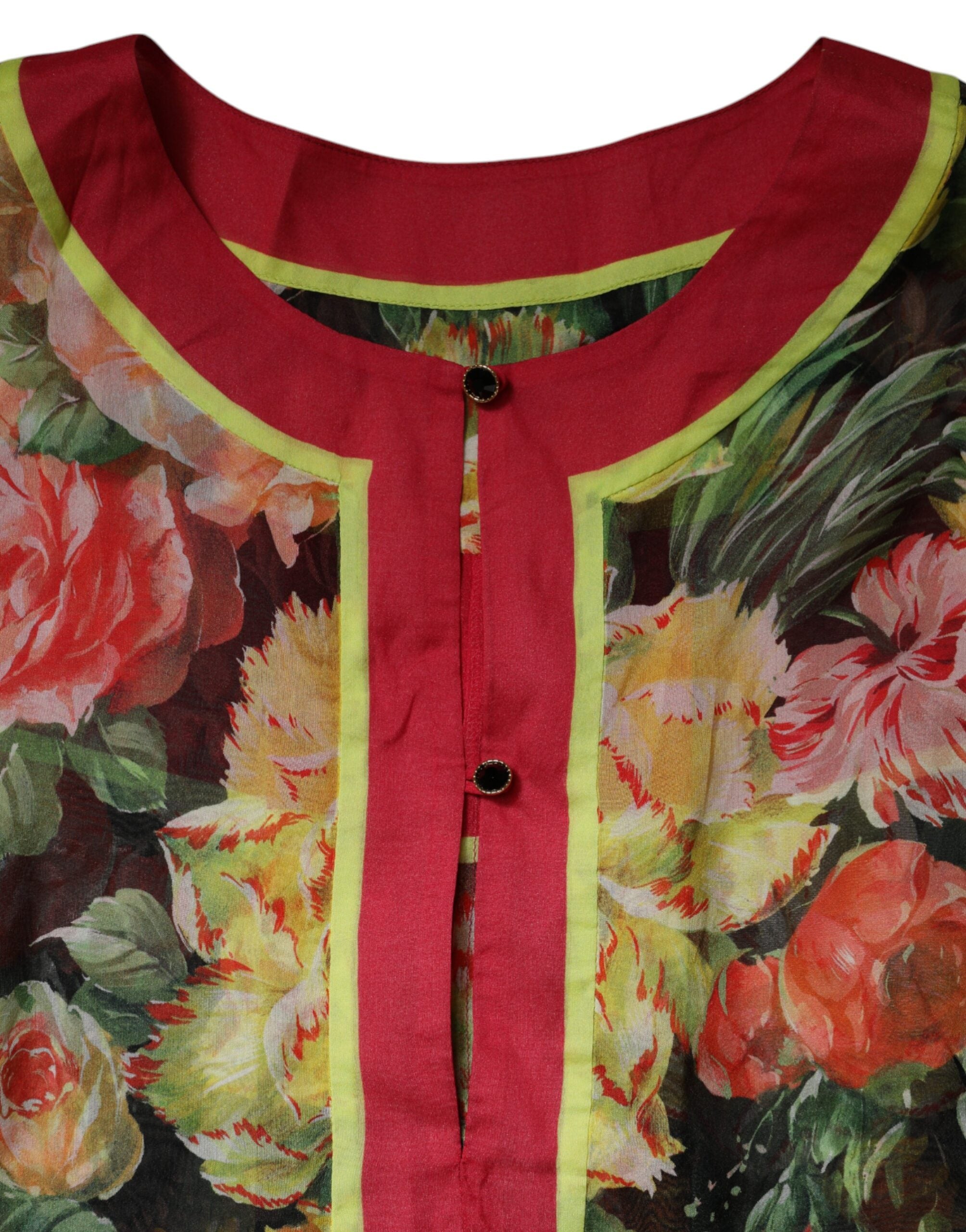 Dolce & Gabbana Multicolor Floral Silk Kaftan Maxi Dress -   -  Dolce & Gabbana.