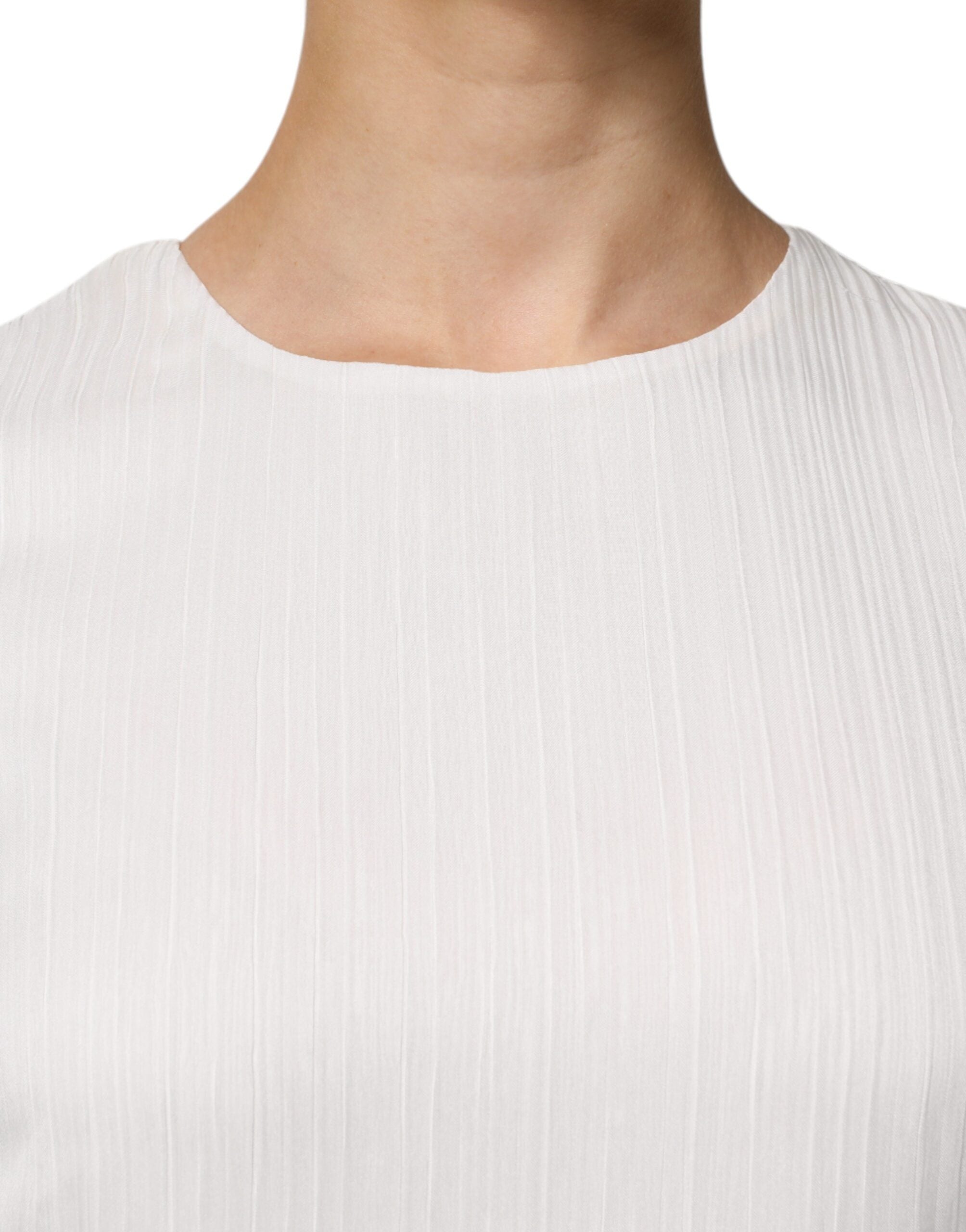 Peserico White Sleeveless Round Neck Shift Long Maxi Dress -   -  Peserico.