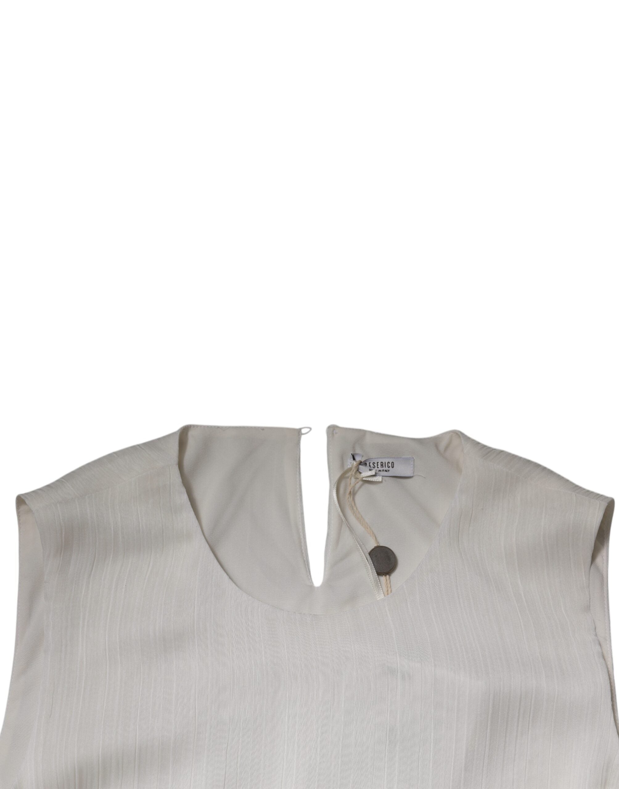 Peserico White Sleeveless Round Neck Shift Long Maxi Dress -   -  Peserico.