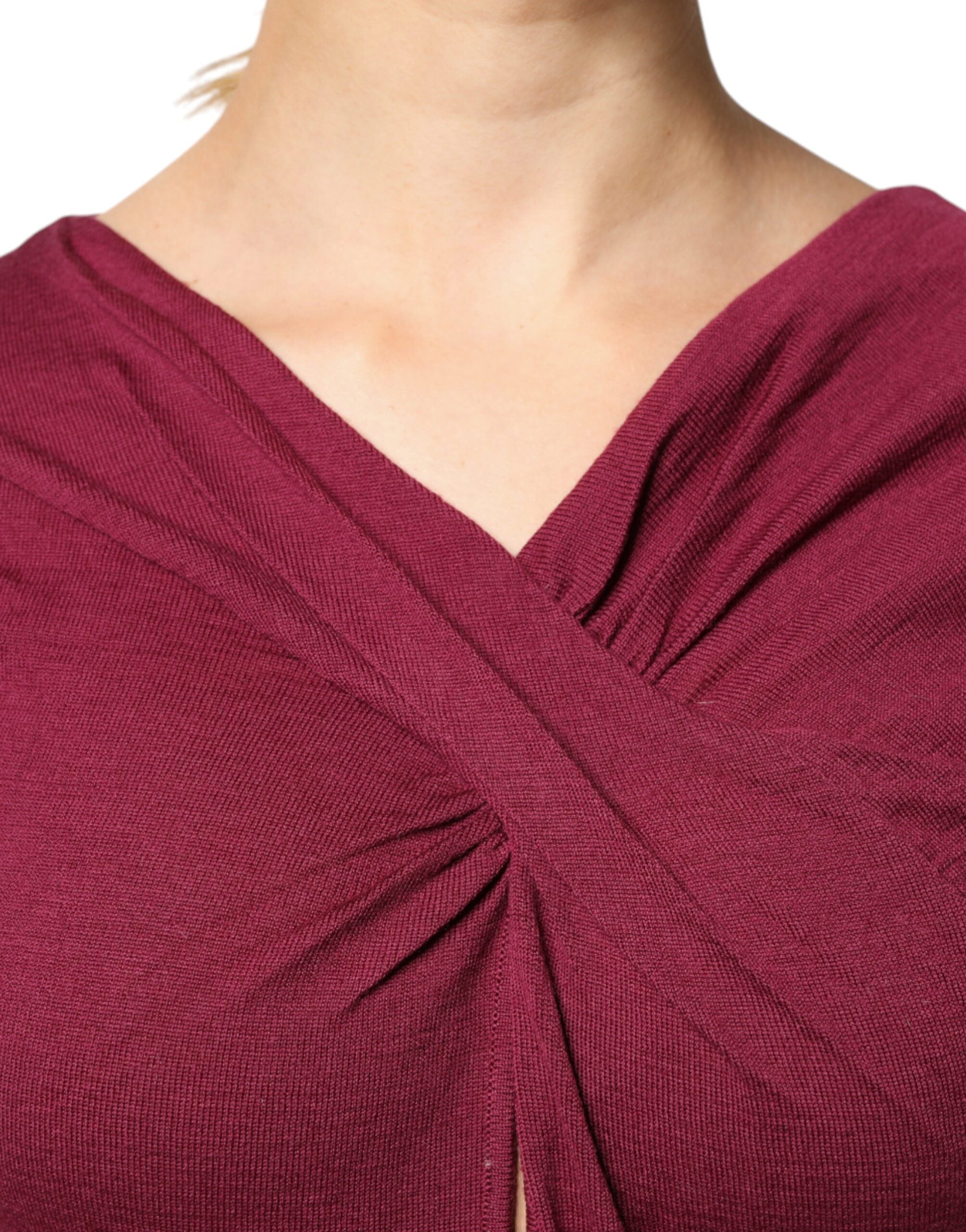 Roberto Cavalli Maroon Jumper Keyhole Knit Pullover Sweater -   -  Roberto Cavalli.
