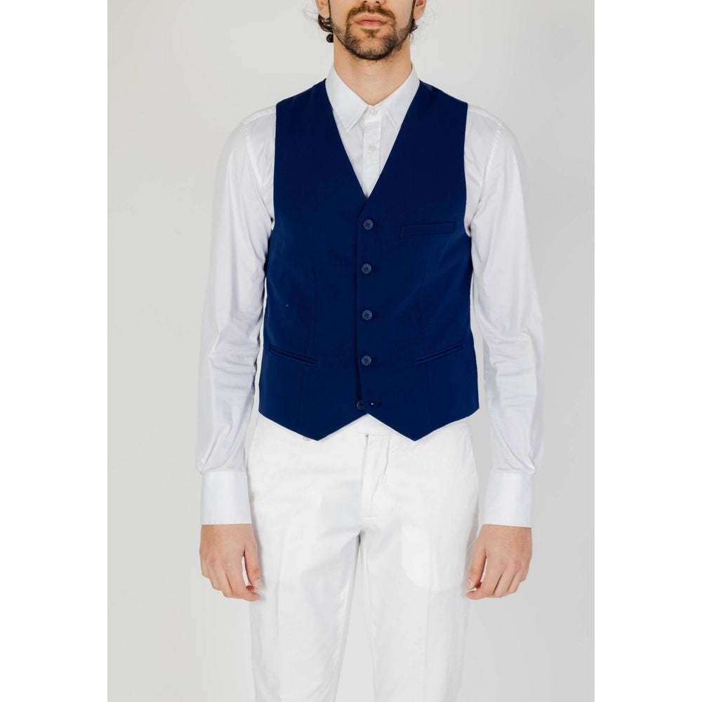 Only & Sons Blue Polyester Waistcoat -  Vests for Men Suits -  Only & Sons.