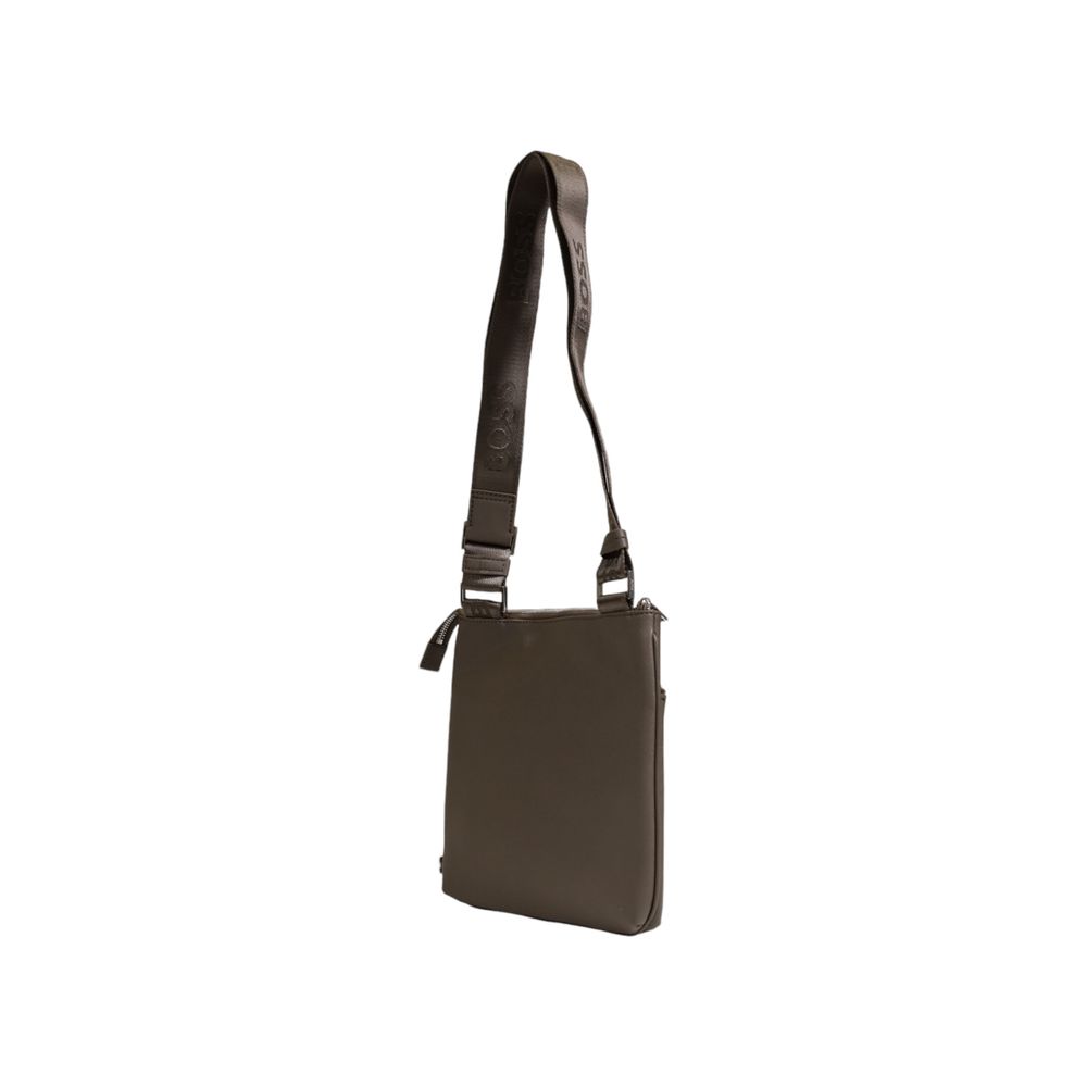 Hugo Boss Green Leather Messenger Bag -   -  Hugo Boss.