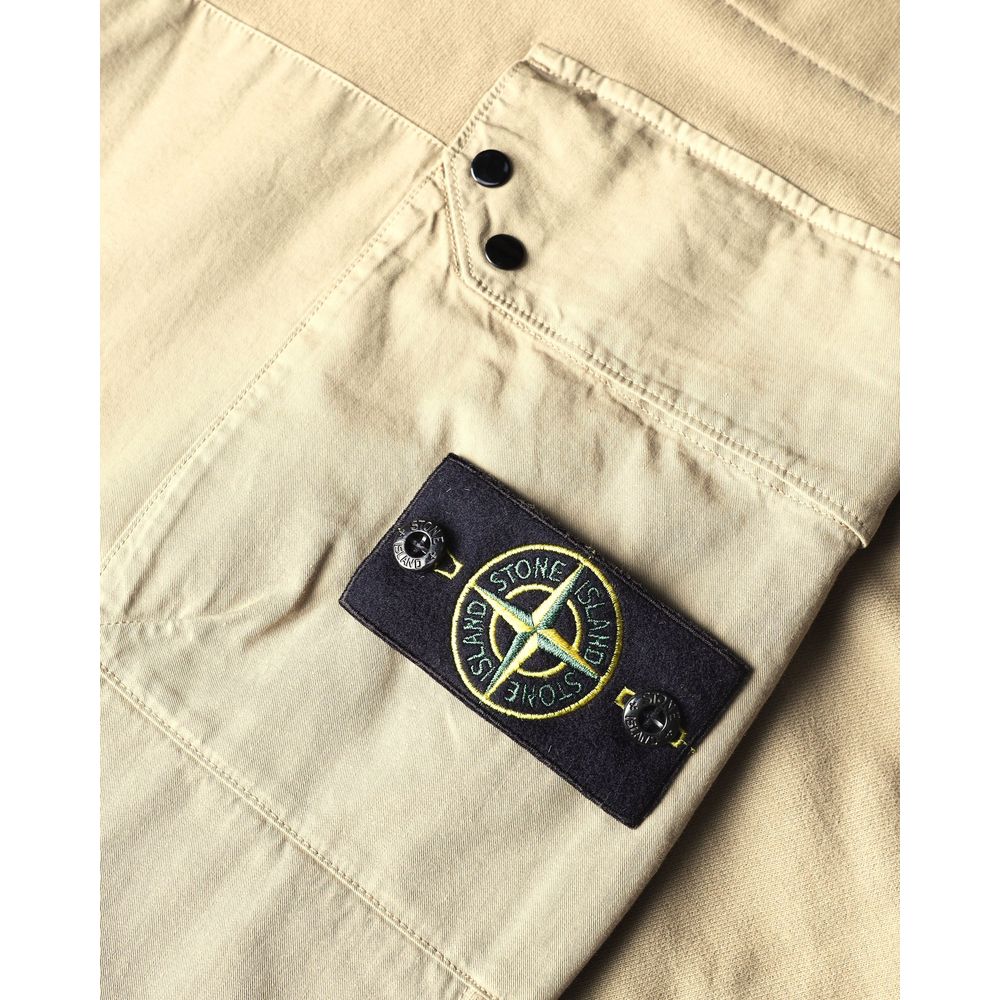 Stone Island Beige Cotton Men Cargo Trouser -   -  Stone Island.