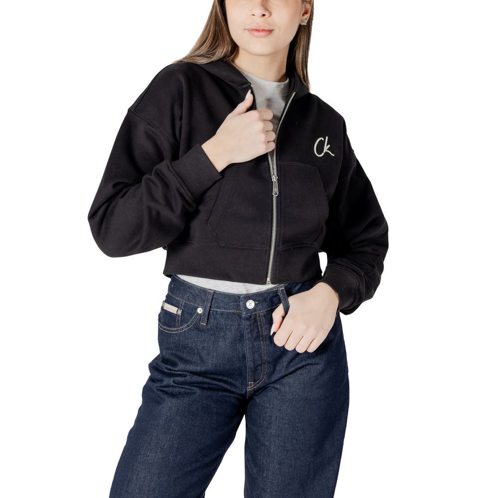 Calvin Klein Jeans Black Cotton Hoody -   -  Calvin Klein Jeans.