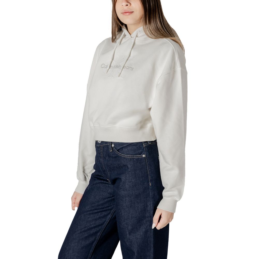 Calvin Klein Jeans Cream Cotton Hoody -   -  Calvin Klein Jeans.