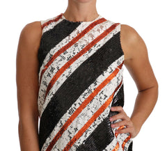 Dolce & Gabbana White and orangeSequin Floral Lace Embellished Shift dress -   -  Dolce & Gabbana.