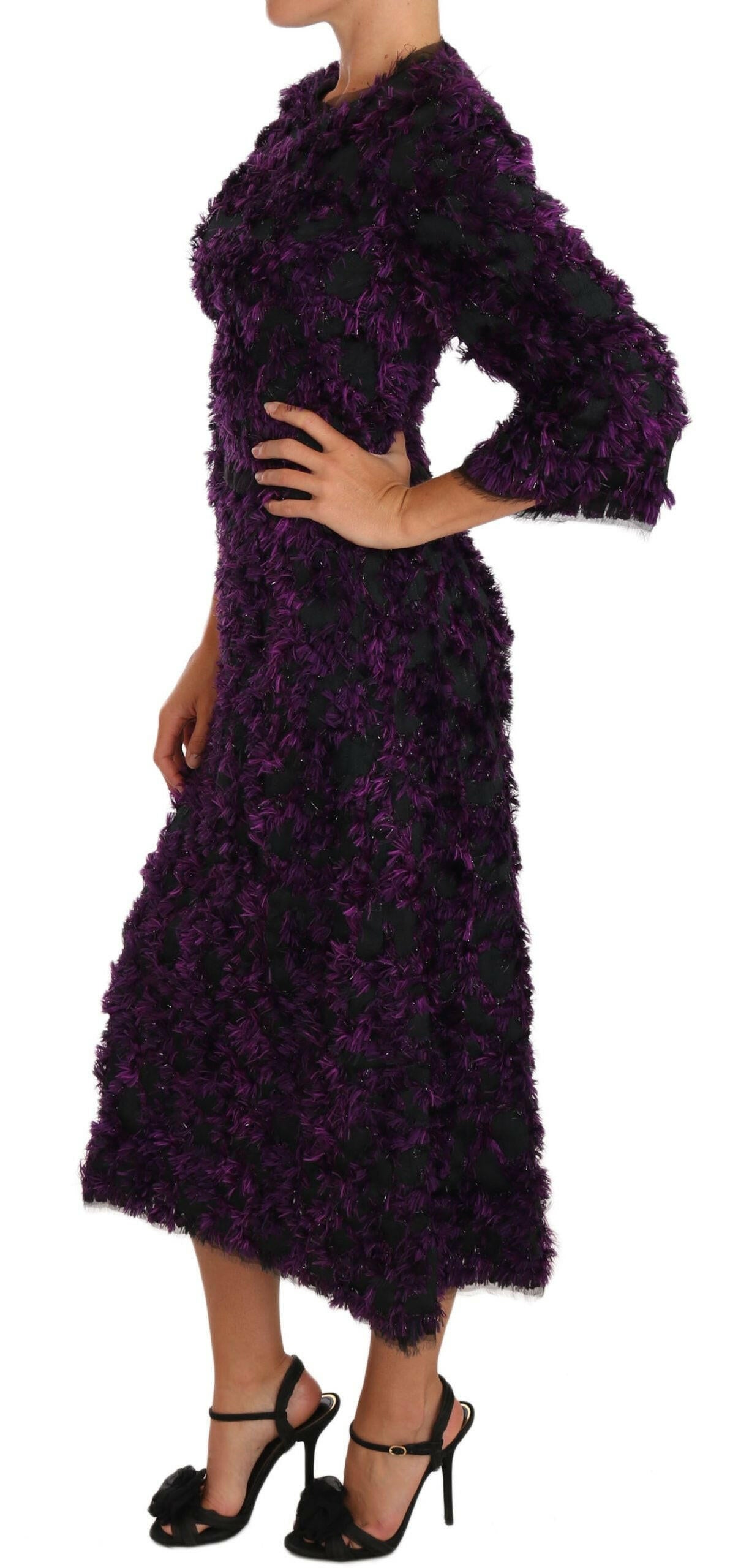 Dolce & Gabbana Purple Fringe Midi Sheath Dress -   -  Dolce & Gabbana.