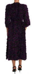 Dolce & Gabbana Purple Fringe Midi Sheath Dress -   -  Dolce & Gabbana.