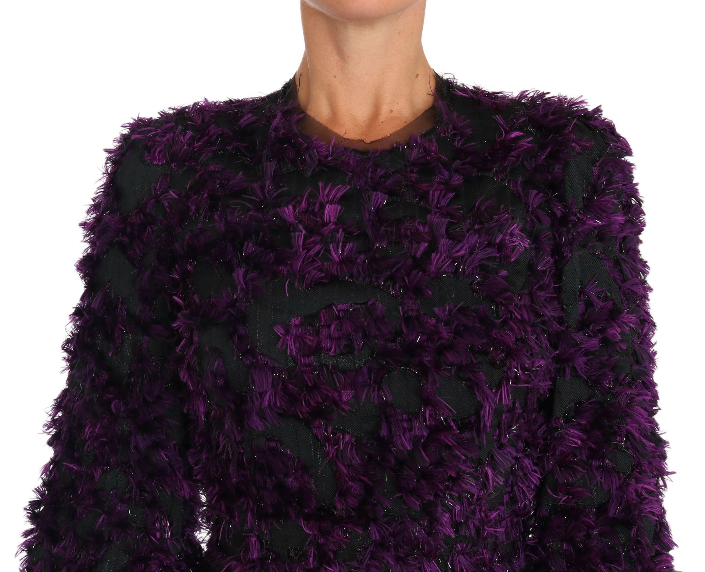 Dolce & Gabbana Purple Fringe Midi Sheath Dress -   -  Dolce & Gabbana.