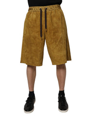 Dolce & Gabbana Brown Lambskin Suede Men Bermuda Shorts -   -  Dolce & Gabbana.