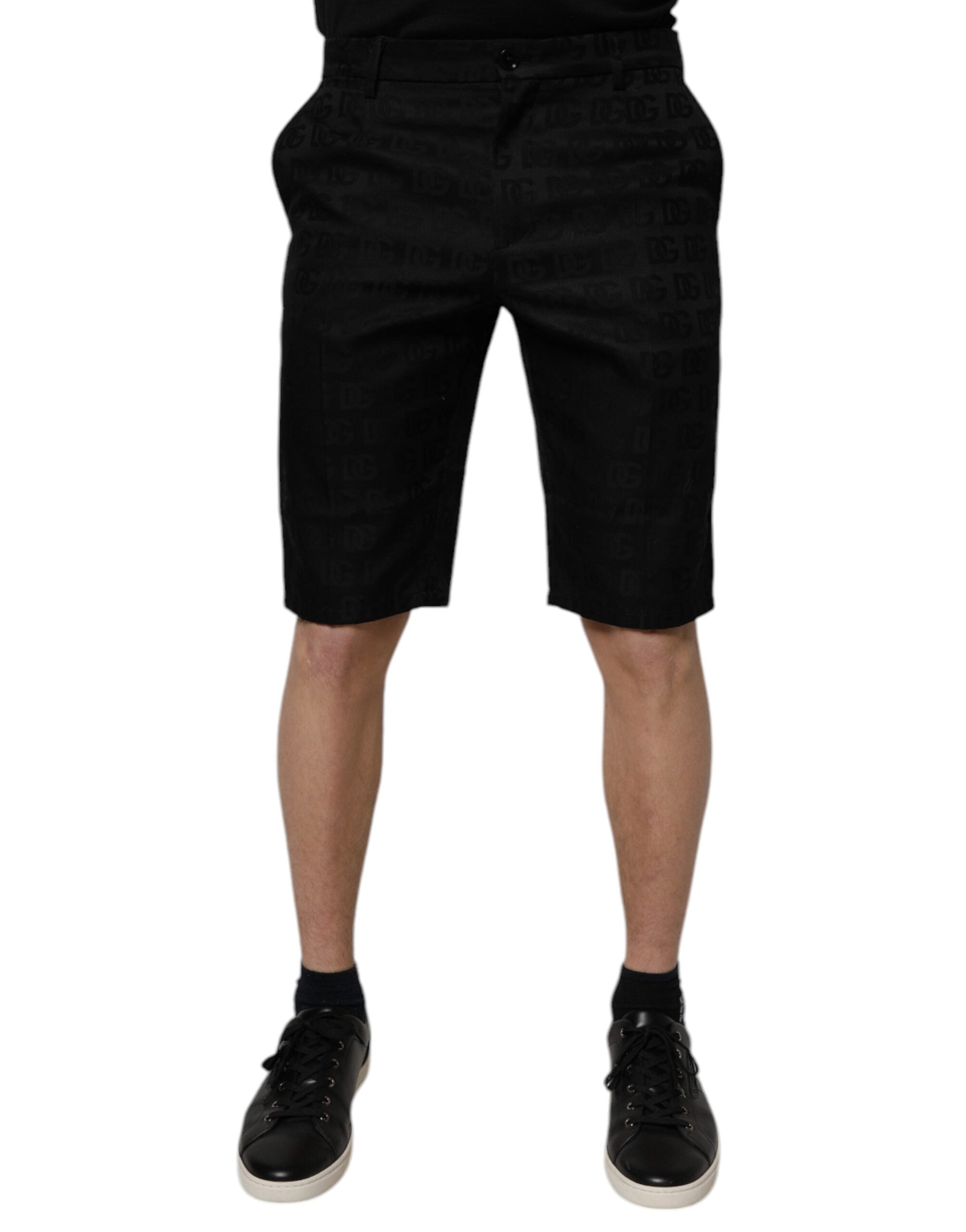 Dolce & Gabbana Black Cotton Casual Mid Waist Chino Shorts -   -  Dolce & Gabbana.