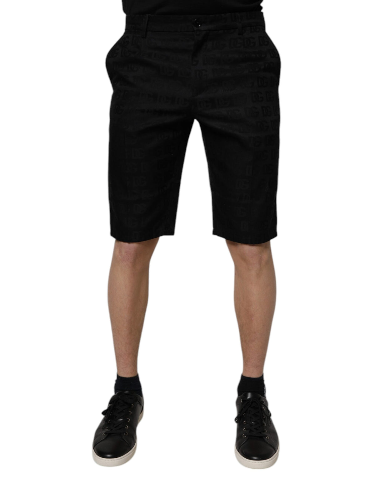 Dolce & Gabbana Black Cotton Casual Mid Waist Chino Shorts -   -  Dolce & Gabbana.
