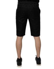 Dolce & Gabbana Black Cotton Casual Mid Waist Chino Shorts -   -  Dolce & Gabbana.