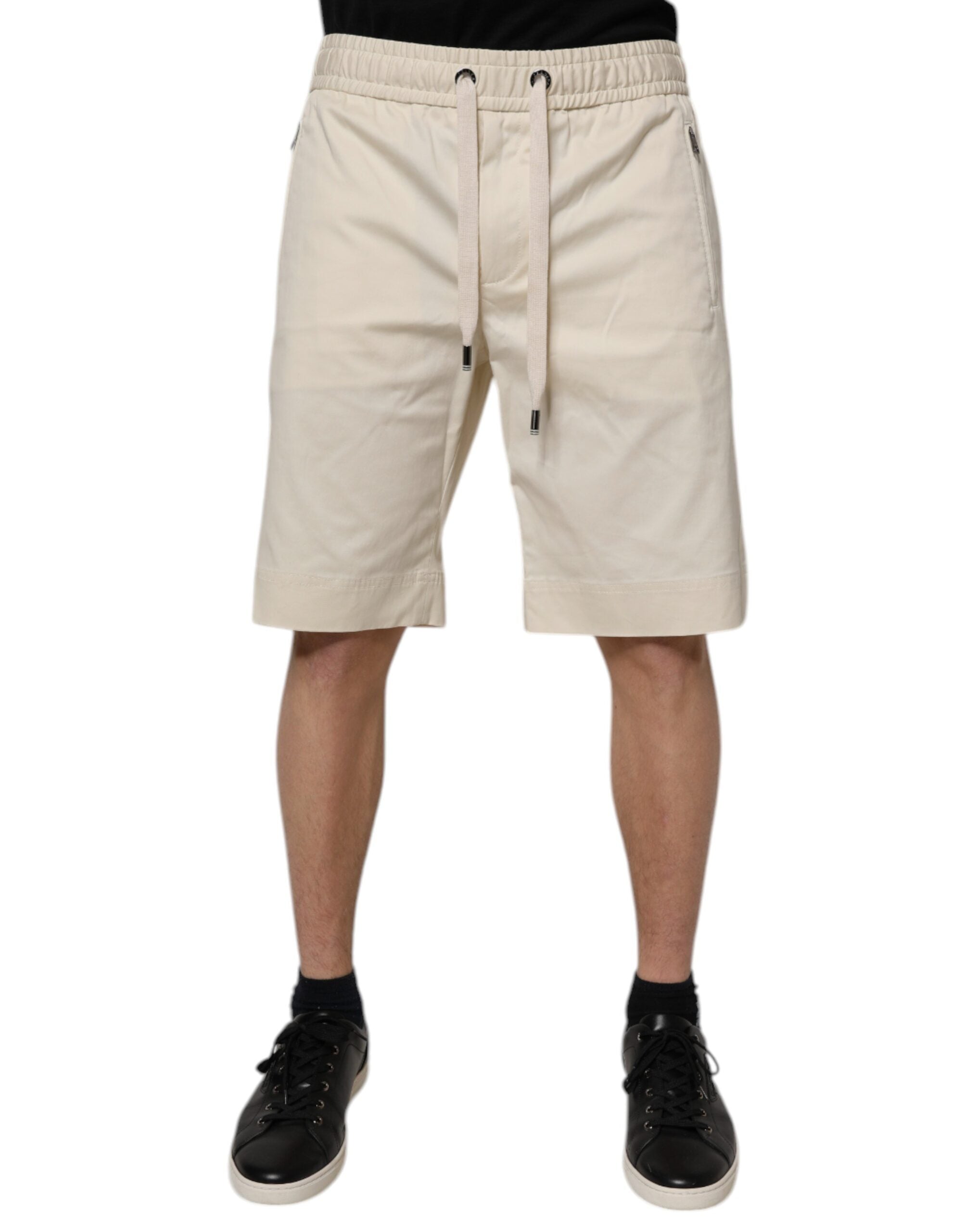 Dolce & Gabbana Off White Cotton Stretch Men Bermuda Shorts -   -  Dolce & Gabbana.
