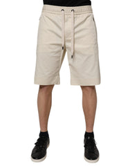 Dolce & Gabbana Off White Cotton Stretch Men Bermuda Shorts -   -  Dolce & Gabbana.