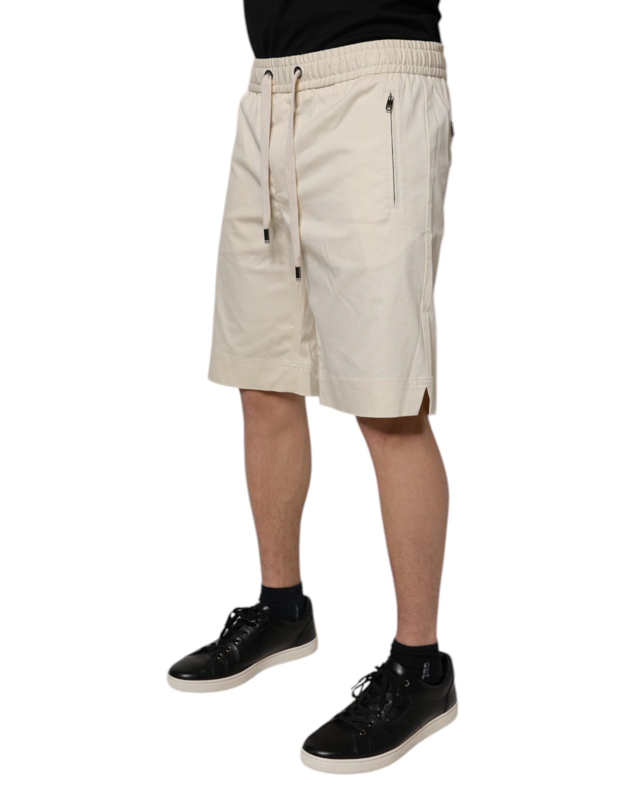 Dolce & Gabbana Off White Cotton Stretch Men Bermuda Shorts -   -  Dolce & Gabbana.