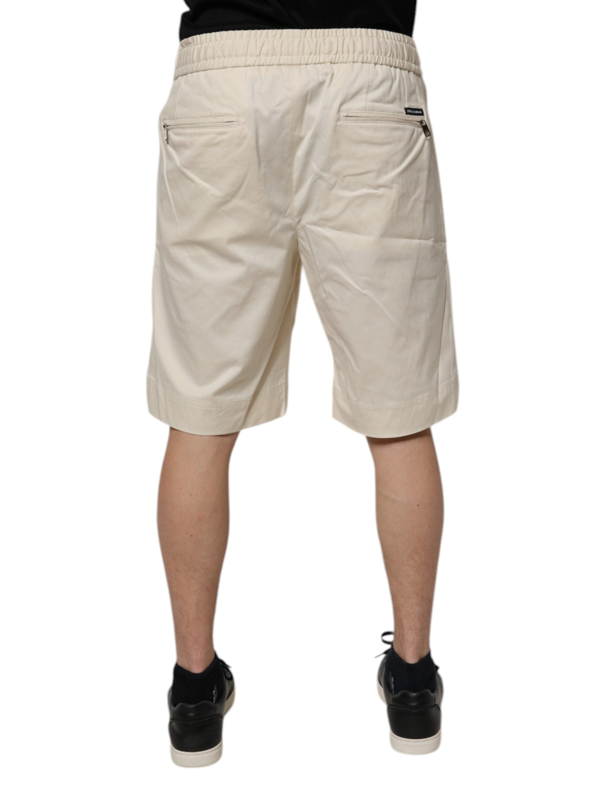 Dolce & Gabbana Off White Cotton Stretch Men Bermuda Shorts -   -  Dolce & Gabbana.