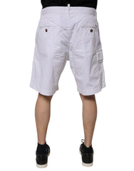 Dsquared² White Cargo Denim Mid Waist Casual Bermuda Shorts -   -  Dsquared².