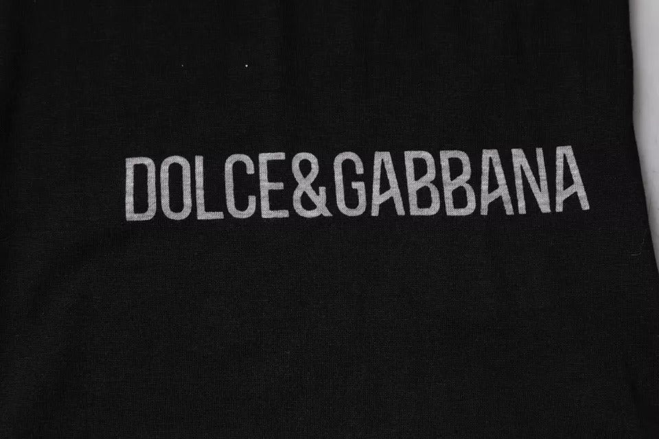 Dolce & Gabbana Black Logo Cotton Crew Neck Men Tee T-shirt -   -  Dolce & Gabbana.
