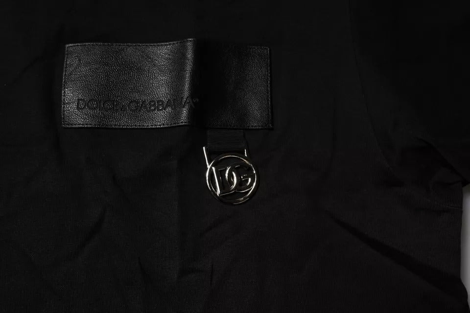 Dolce & Gabbana Black Logo Patch Cotton Crew Neck T-shirt -   -  Dolce & Gabbana.