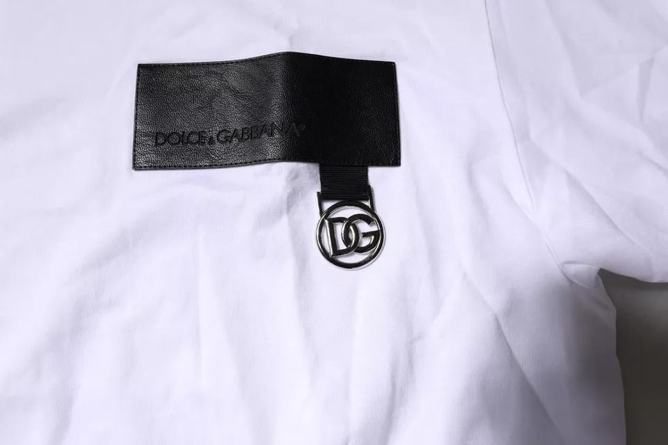 Dolce & Gabbana White Logo Patch Cotton Crew Neck T-shirt -   -  Dolce & Gabbana.