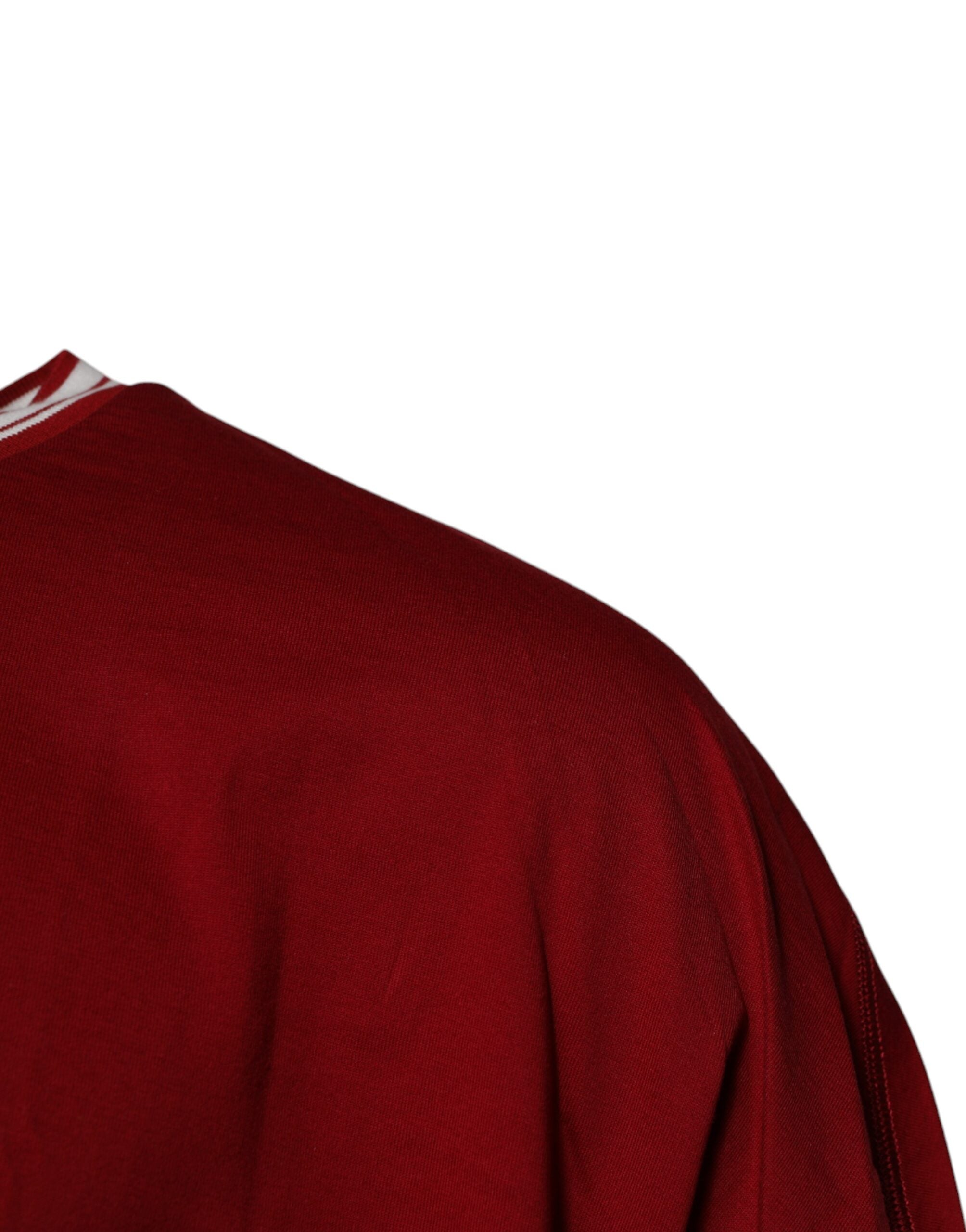 Dolce & Gabbana Red Logo Crown Cotton Crew Neck T-shirt -   -  Dolce & Gabbana.