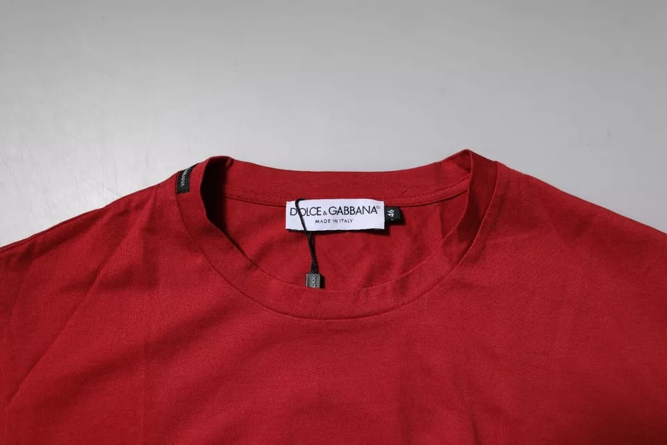 Dolce & Gabbana Red DG Logo Cotton Crew Neck T-shirt -   -  Dolce & Gabbana.