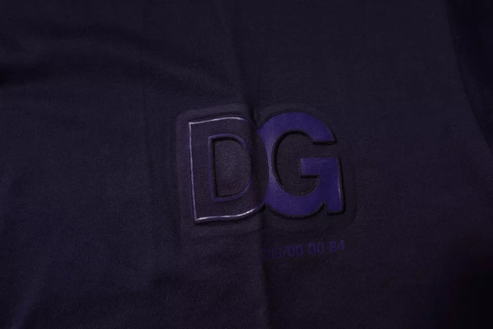 Dolce & Gabbana Navy Blue DG Logo Cotton Crew Neck T-shirt -   -  Dolce & Gabbana.
