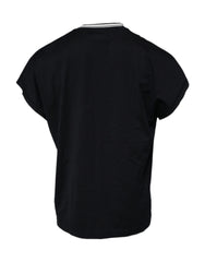 Dolce & Gabbana Dark Blue Logo Crown Cotton Crew Neck T-shirt -   -  Dolce & Gabbana.