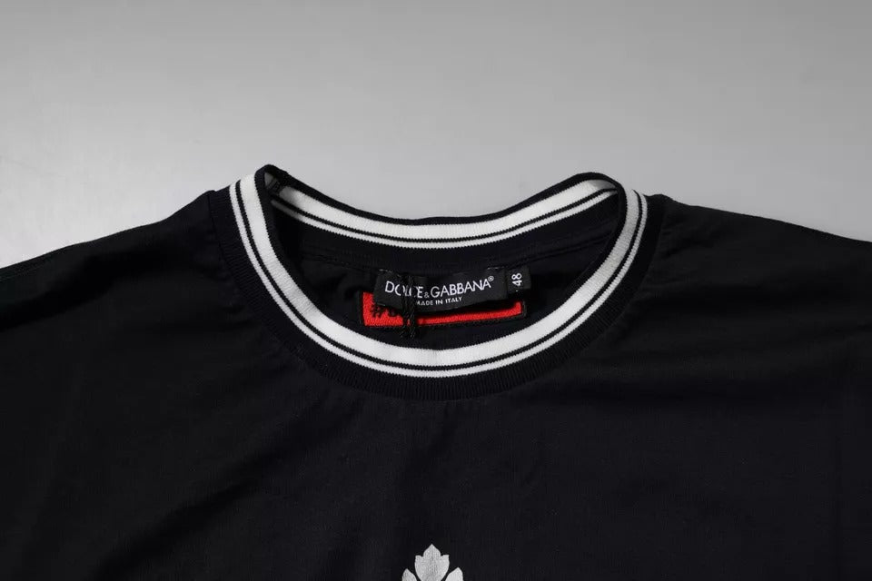 Dolce & Gabbana Dark Blue Logo Crown Cotton Crew Neck T-shirt -   -  Dolce & Gabbana.