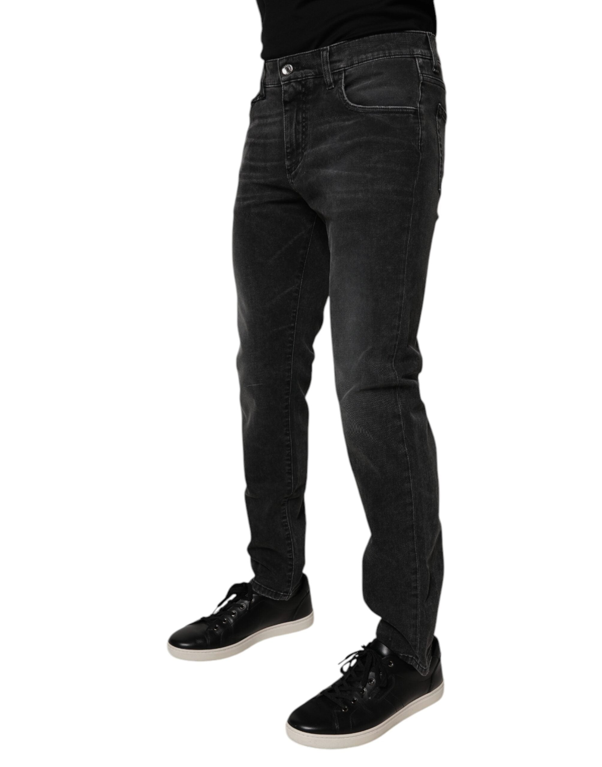 Dolce & Gabbana Black Cotton Stretch Skinny Men Denim Jeans -   -  Dolce & Gabbana.