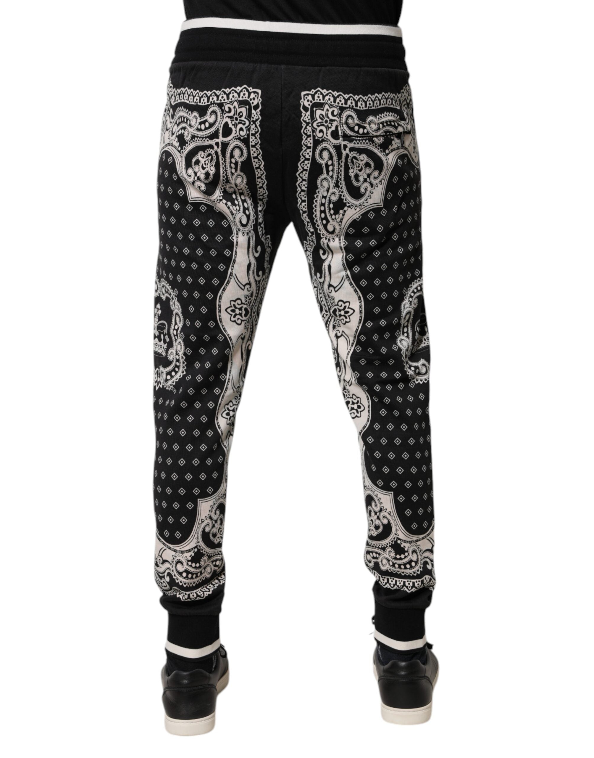 Dolce & Gabbana Black Bandana Cotton Jogger Pants -   -  Dolce & Gabbana.