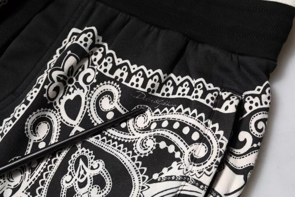 Dolce & Gabbana Black Bandana Cotton Jogger Pants -   -  Dolce & Gabbana.