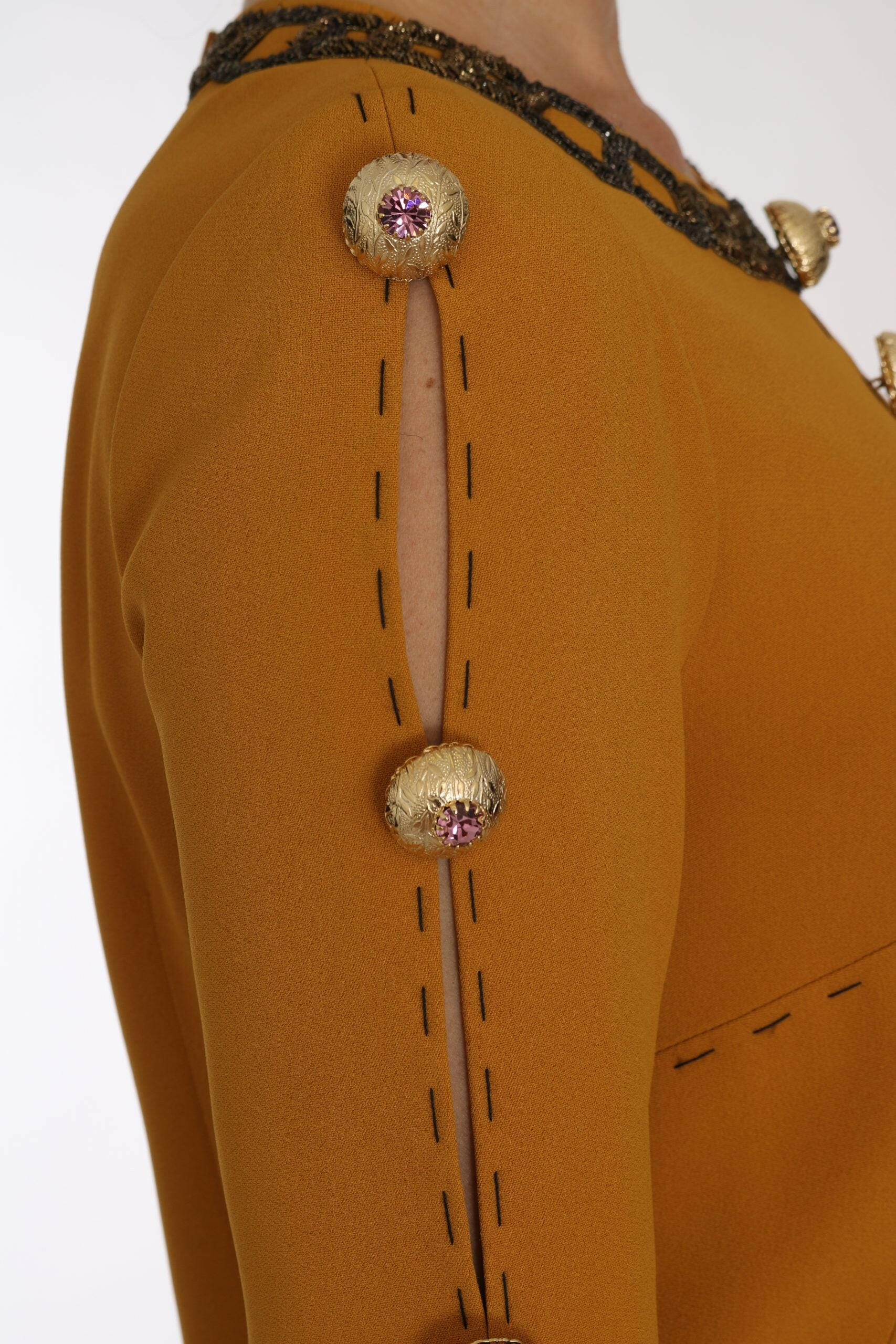 Dolce & Gabbana Brown Mini  Crystal Embellished Dress -   -  Dolce & Gabbana.