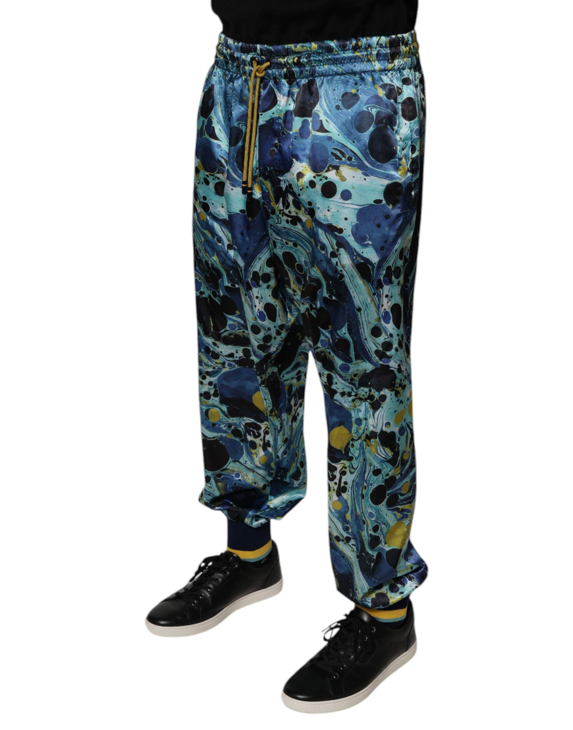 Dolce & Gabbana Multicolor Marble Print Jogger Men Sweatpants Pants -   -  Dolce & Gabbana.