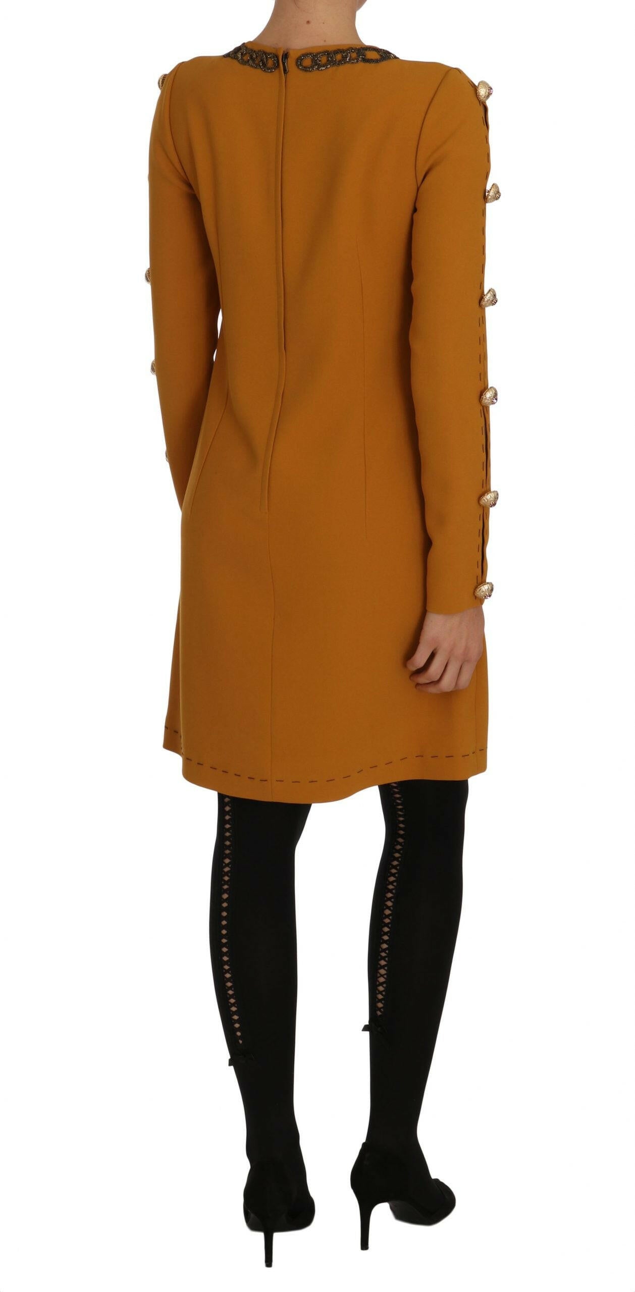 Dolce & Gabbana Brown Mini  Crystal Embellished Dress -   -  Dolce & Gabbana.