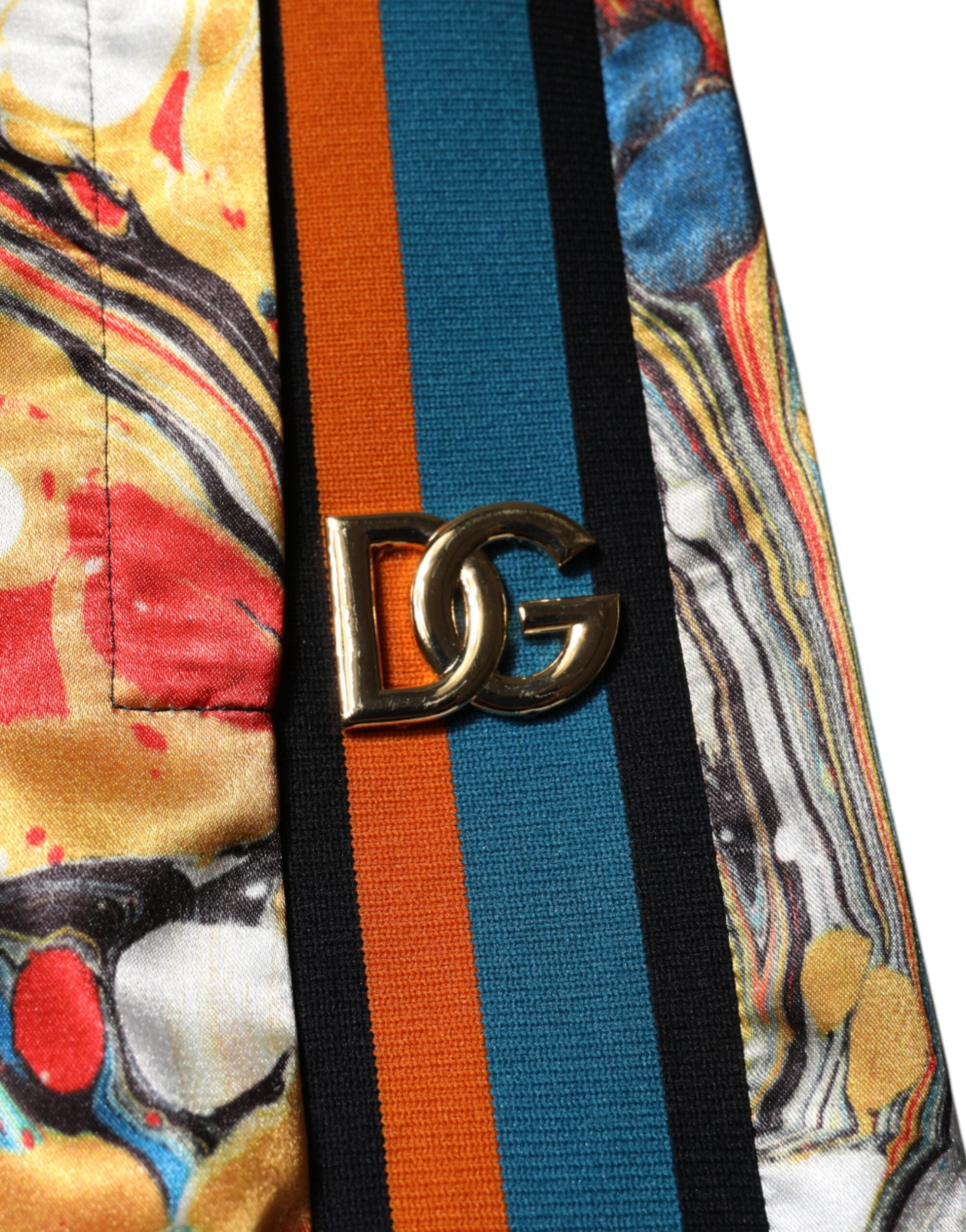 Dolce & Gabbana Multicolor Marble Satin Men Tracksuit Pants -   -  Dolce & Gabbana.