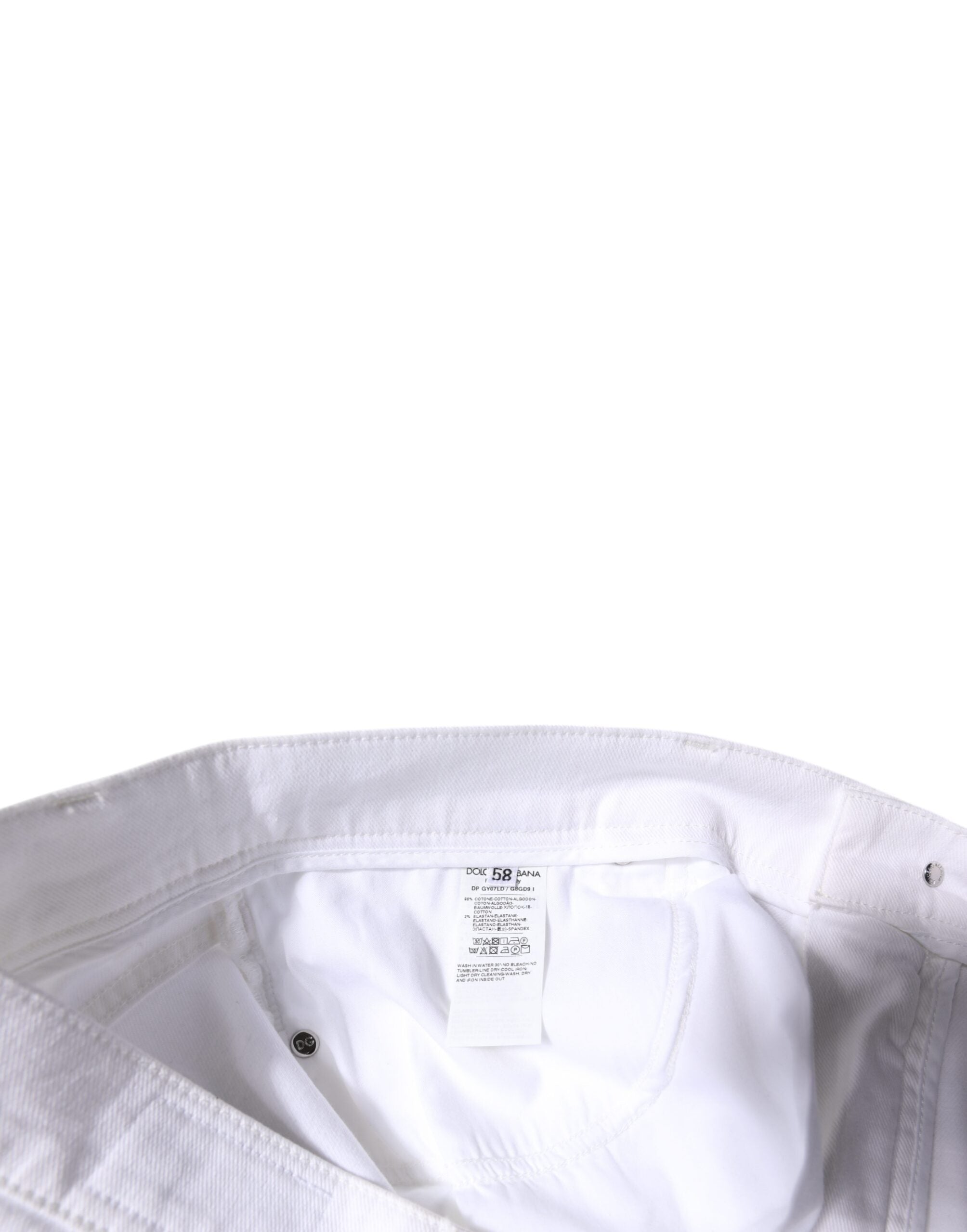 Dolce & Gabbana White Cotton Stretch Skinny Men Denim Jeans -   -  Dolce & Gabbana.