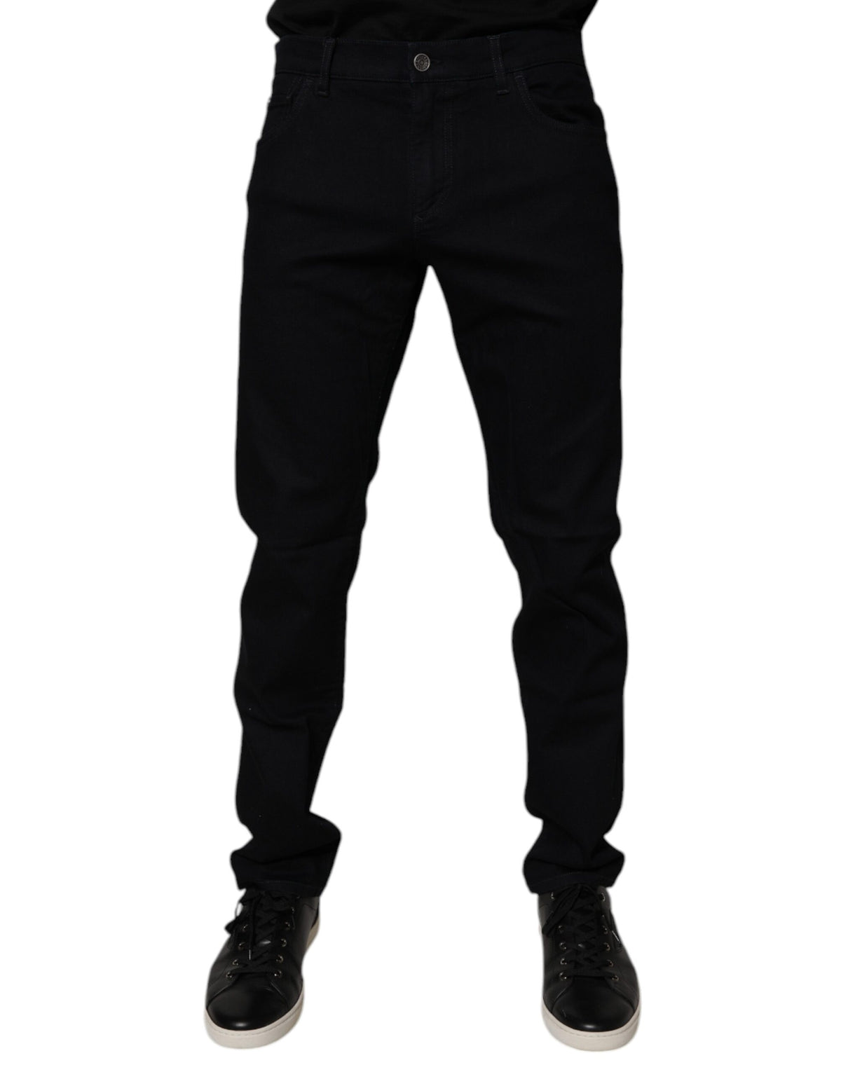Dolce & Gabbana Black Cotton Stretch Slim Fit Men Denim Jeans -   -  Dolce & Gabbana.