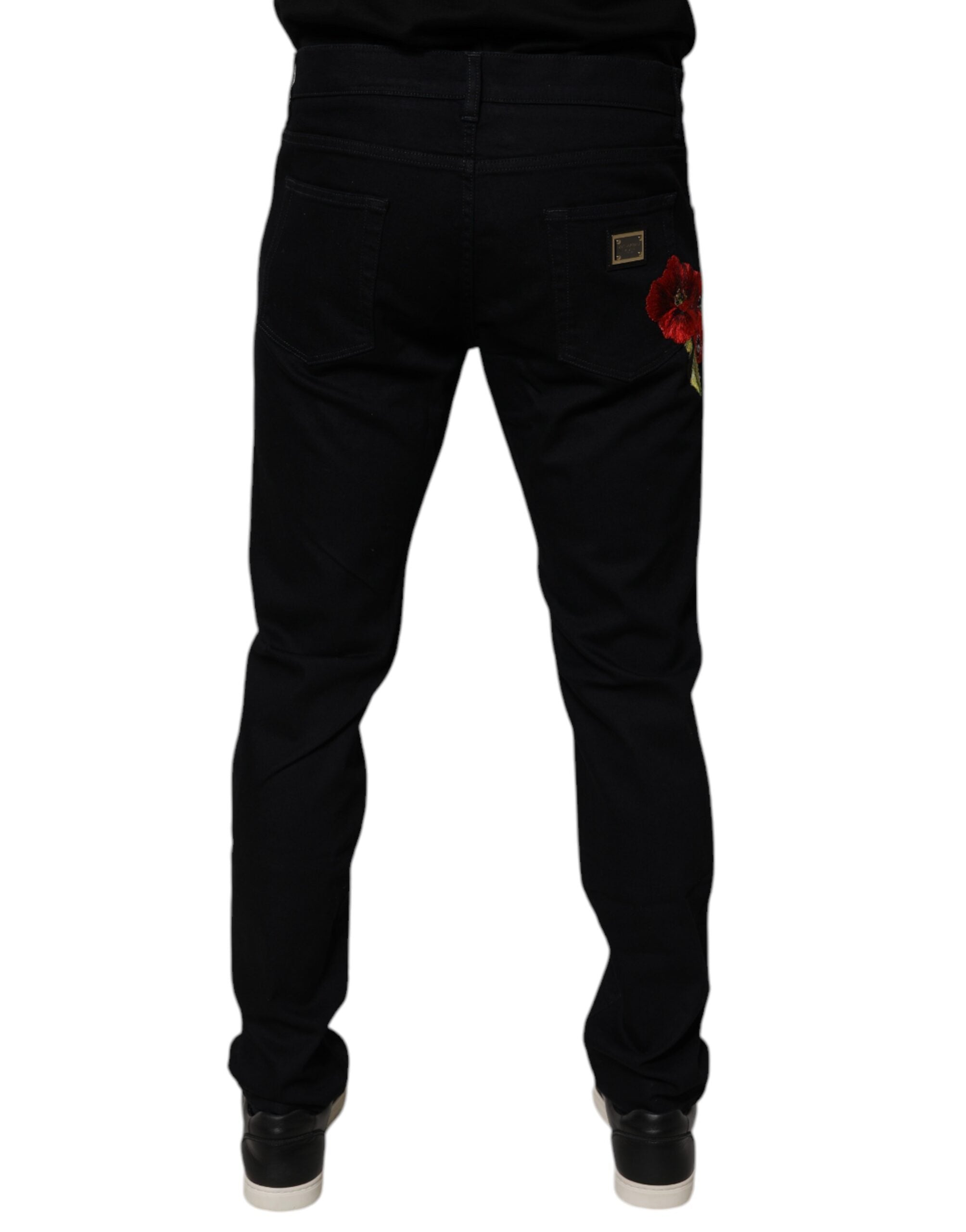 Dolce & Gabbana Black Cotton Stretch Slim Fit Men Denim Jeans -   -  Dolce & Gabbana.