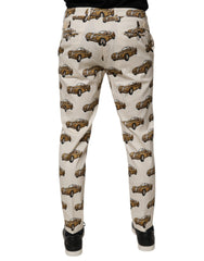 Dolce & Gabbana Off White Cars Cotton Skinny Men Denim Jeans -   -  Dolce & Gabbana.