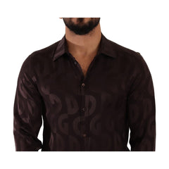 Dolce & Gabbana Bordeaux Silk Shirt -   -  Dolce & Gabbana.