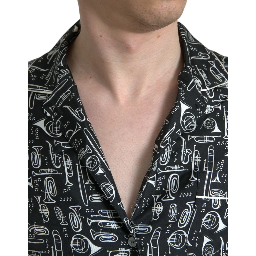 Dolce & Gabbana Black Silk T-Shirt -   -  Dolce & Gabbana.