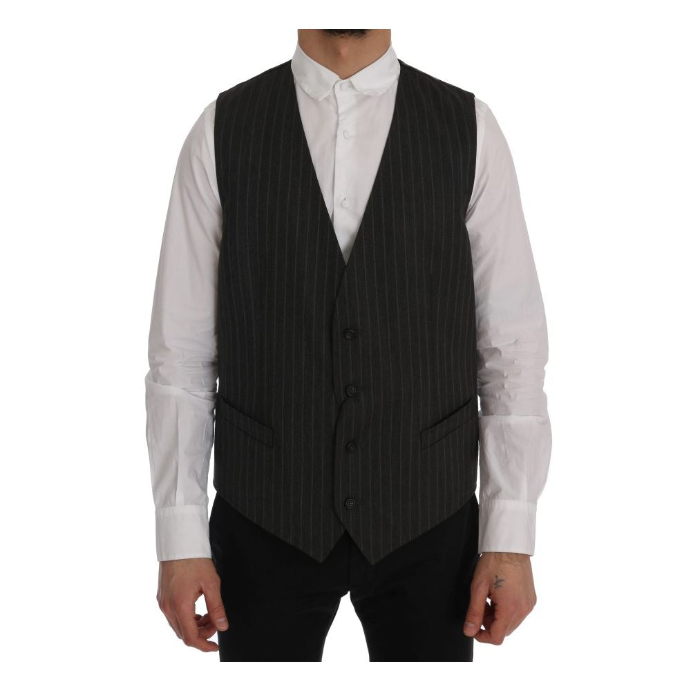 Dolce & Gabbana Gray Wool Vest -   -  Dolce & Gabbana.