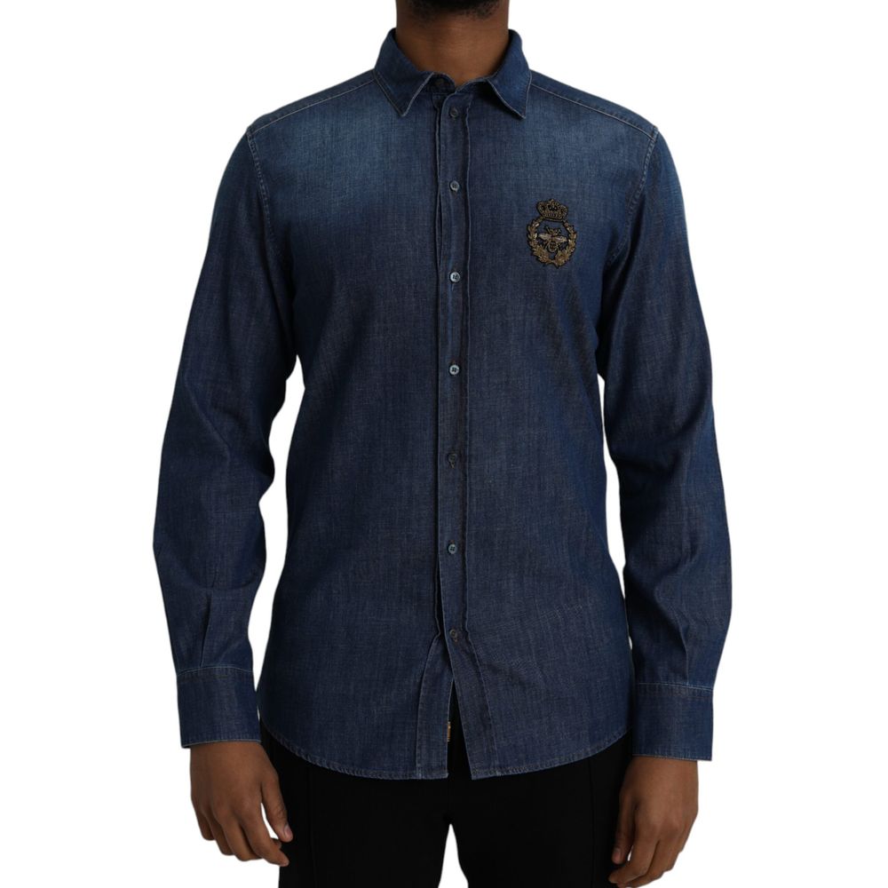 Dolce & Gabbana Blue Cotton Shirt -   -  Dolce & Gabbana.