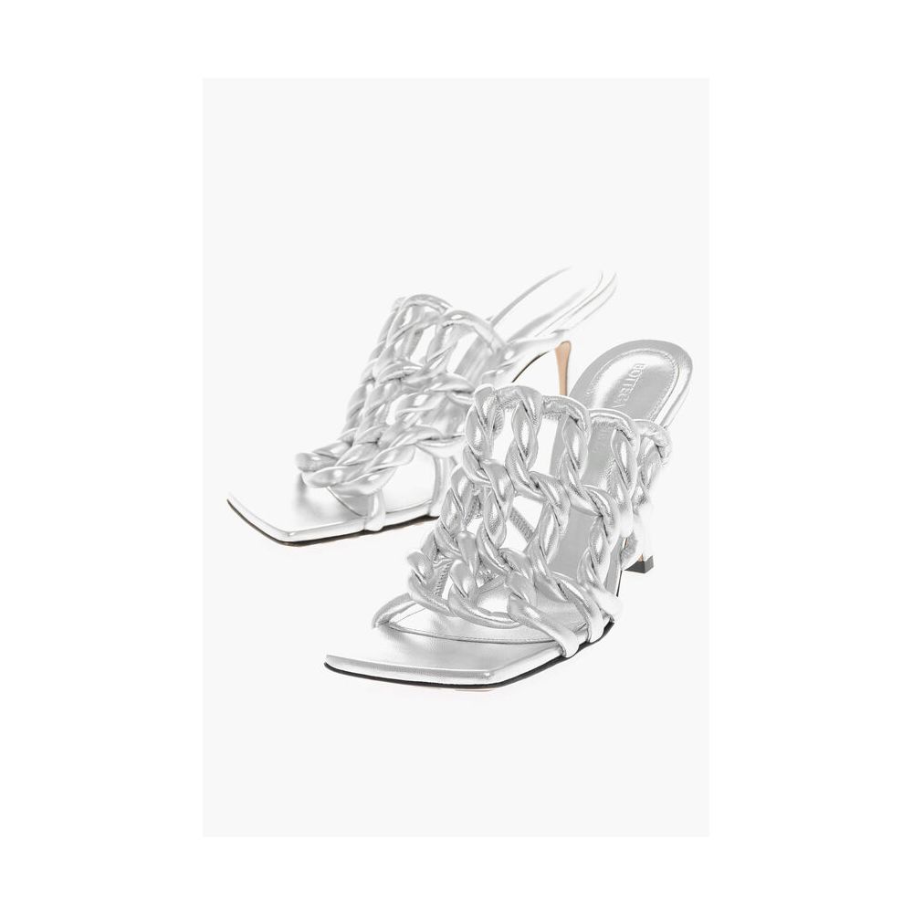 Bottega Veneta Silver Leather Women Sandal -   -  Bottega Veneta.