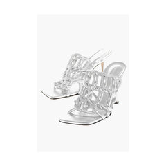 Bottega Veneta Silver Leather Women Sandal -   -  Bottega Veneta.