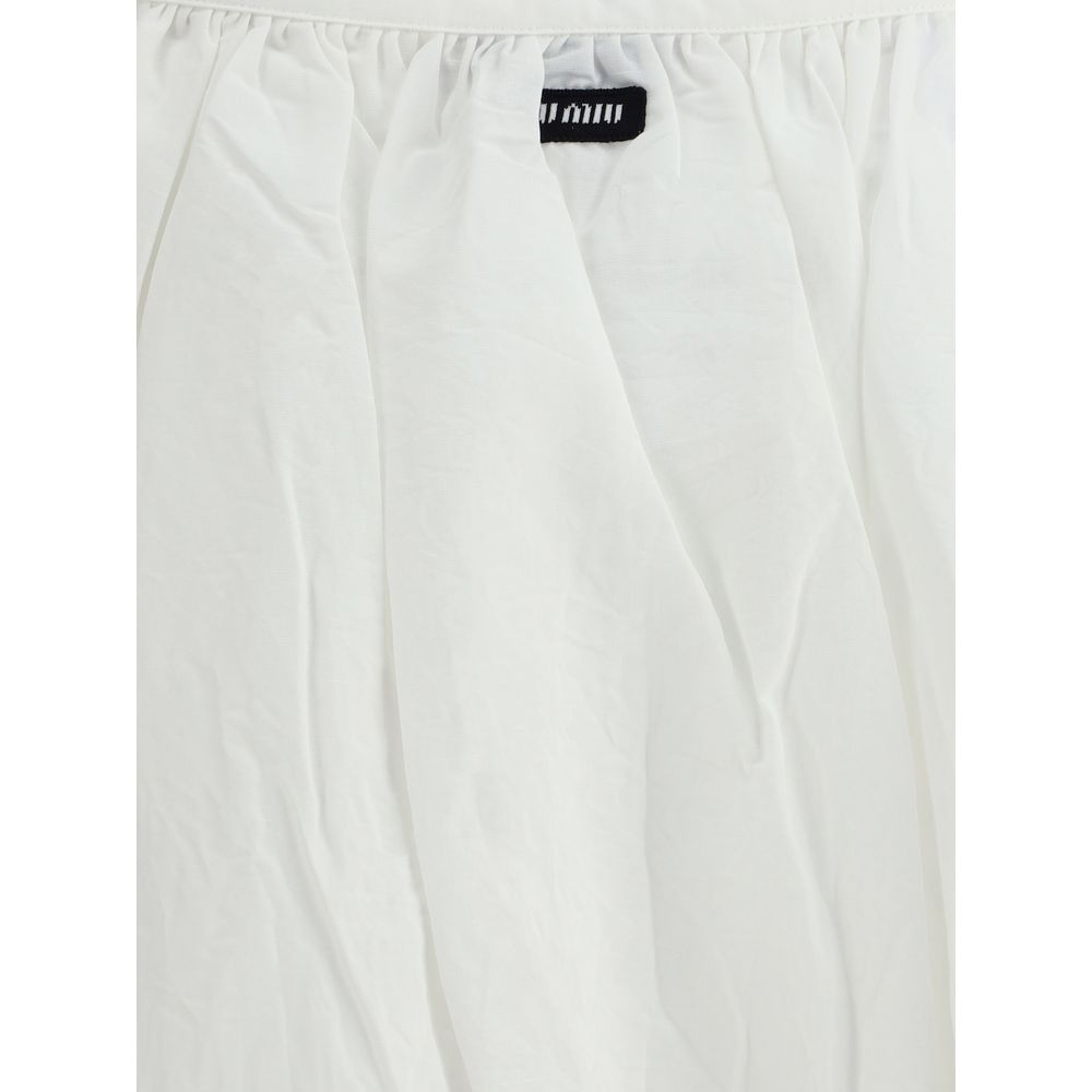Miu Miu Cotton Skirt -   -  Miu Miu.