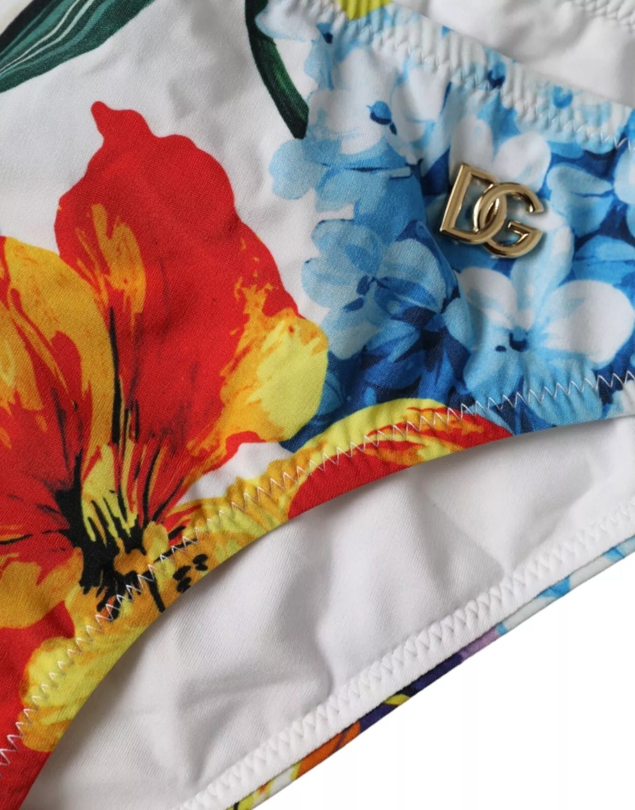 Dolce & Gabbana White Floral Print Swimsuit Bikini Bottom Swimwear -   -  Dolce & Gabbana.