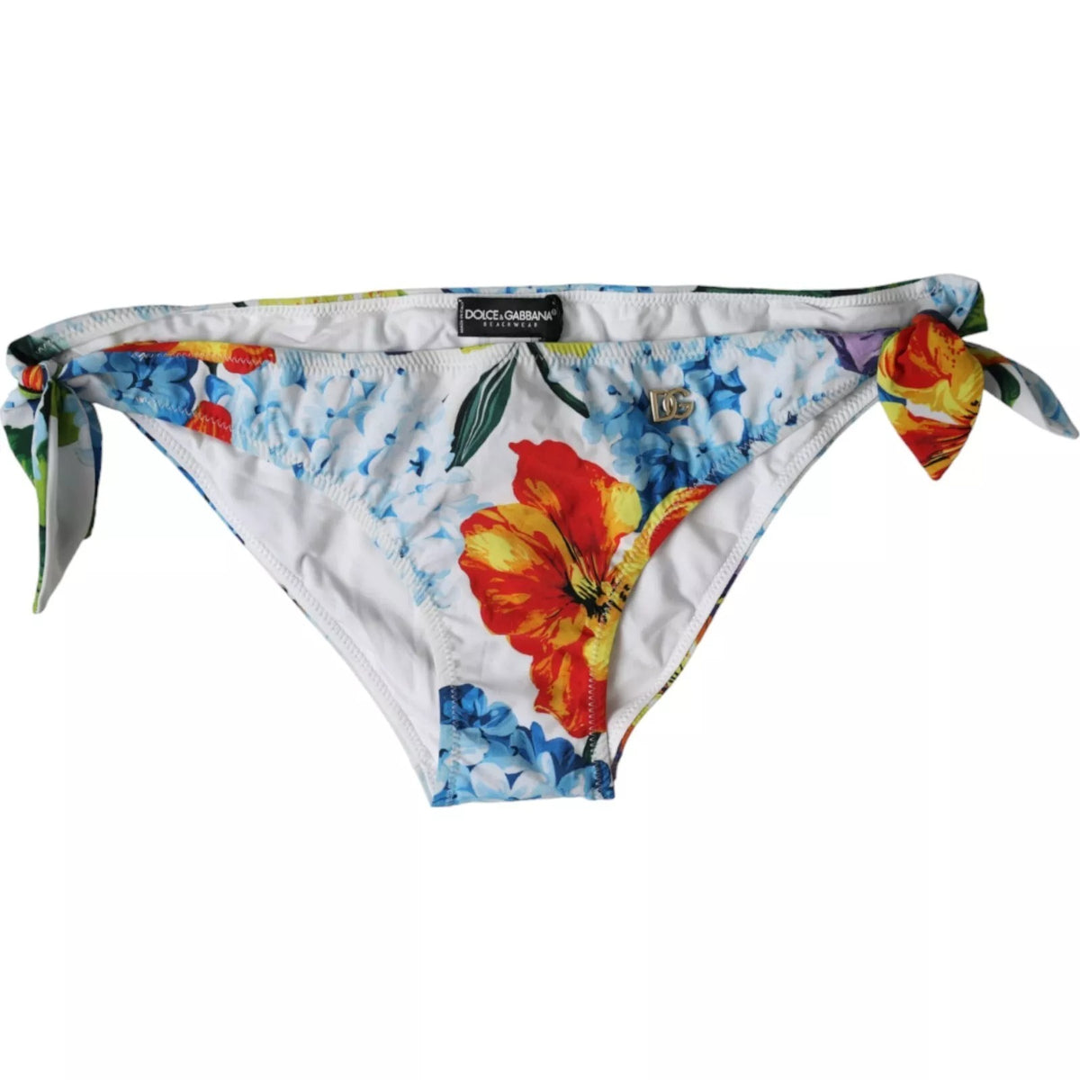 Dolce & Gabbana White Floral Print Swimsuit Bikini Bottom Swimwear -   -  Dolce & Gabbana.